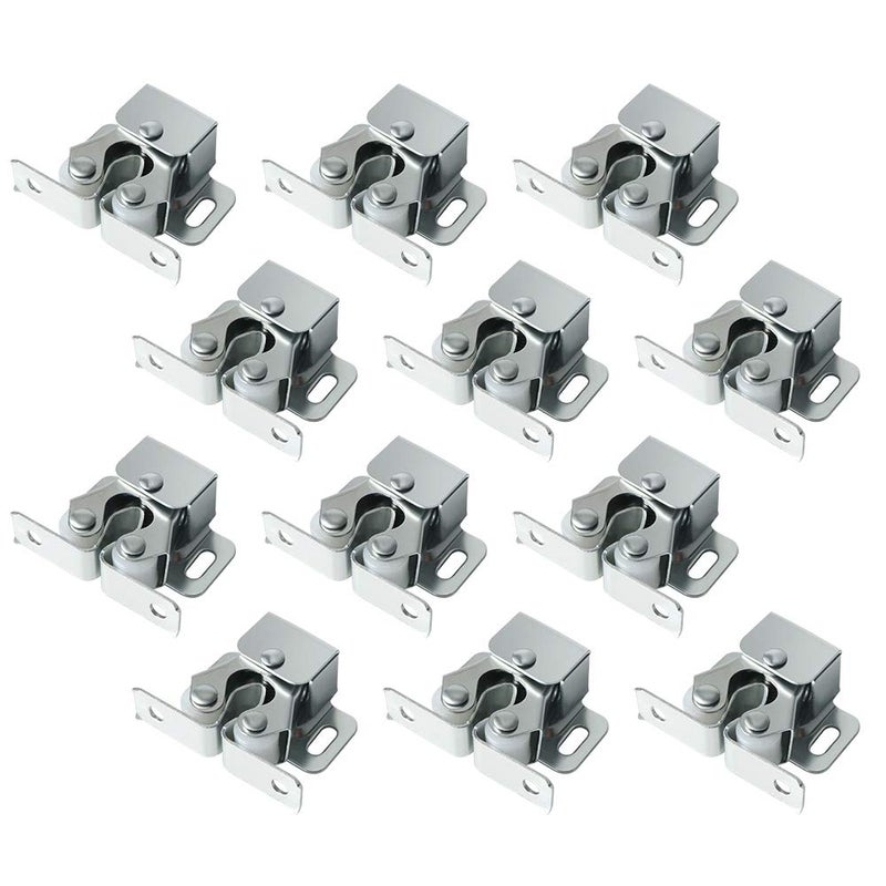 Alise Cabinet Door Latch,Cupboard Closet Doors Catch Closer Double Ball Roller Latches,Cold Rolled Steel Silver CA1000LS-12P(Pack of 12) - Image 1